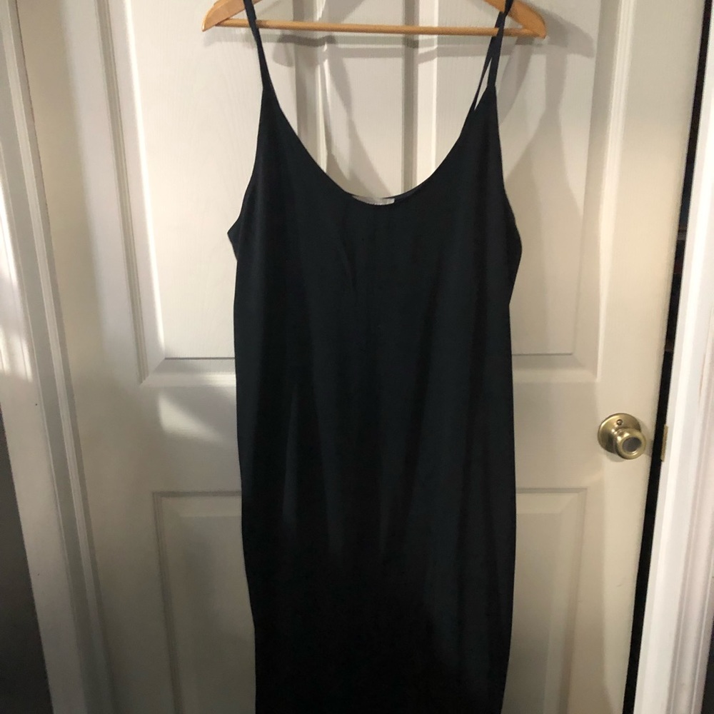 Everlane Japanese goweave slip dress in black Size 16